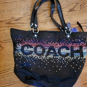 Coach rhinestone tote handbag